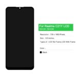 6.5" Display For Oppo Realme C21Y RMX3261, RMX3263 LCD Display Touch Screen with Frame, For Oppo Realme-C21Y LCD Replacement (New)