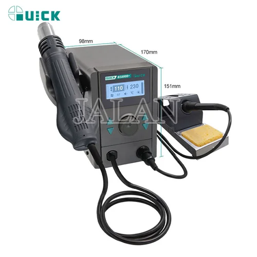 H20f950edf08a44f8982e7a44de4c0c4bU_500x500.webp QUICK 8586D+ 2 in 1 Rework Station Electric Soldering Iron Hot Air - Image 1
