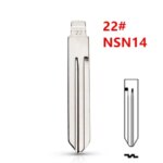 10pcs Uncut flip Metal key blade 22# NSN14 for Nissan Sunny Tiida Teana for KD keydiy xhorse VVDI remotes universal No.22 (New)