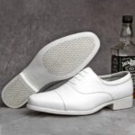 Brand Men Oxford Shoes White Men Dress Office Wedding Formal shoes Lace up Round Toe Leather Shoes Men chaussure homme (New)