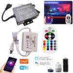 AC110V-220V Tuya WiFi APP LED Controller with 24key IR Remote for 5050 RGB LED Strip Neon Light EU US Plug (New)