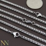 10 Pieces 3mm Wheat Chain Stainless Steel Wheat Necklace for Men or Women Jewelry Wholesale (New)