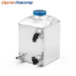 Universal Aluminum Square Car Engine Oil Catch Tank Can Reservoir Breather Kit Fuel Surge Tank 1L BX102214 (New)