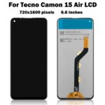 66 Original Display Tecno Camon 15 Air CD6 LCD Display Touch Screen Digitizer Assembly New Camon15 Air Repair Replacement (New)