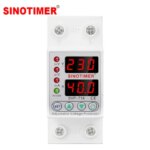 LCD Dual Display Circuit Breaker Adjustable Voltage Relay Control Over Under Voltage Protector 220V 63A 40A Over Current Adjust (New)