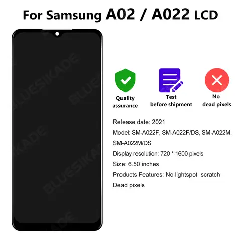 H5a2e8e9b2b7c46a1befe4fb731416a56V_480x480q75 65 Samsung Galaxy A02 LCD Display Touch Screen Digitizer Samsung A022 LCD SM-A022M A022F A022G A022M Replacement Parts (New) - Image 1