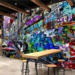 Custom Mural Wallpaper Vintage 3D Stereo Graffiti Alley Wall Painting Restaurant Cafe Background Wall Decor Papel De Parede 3 D (New)