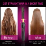 2 In1 Hot Comb Hair Straightener Electric Heating Comb Fast Heating Portable Travel Anti-Scald Beard Straightener Press Comb (New)