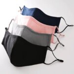 4 Styles New Upgrade Cotton Face Mask Covering Reusable Washable Solid Color Floral Printed Unisex Earloop Mask For Adult (New)
