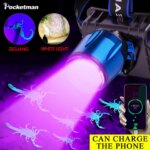 High Lumen Powerful 2 In 1 UV Light Headlamp USB Rechargeable LED Headlight UV Purple Light Head Light Waterproof Head Torch (New)