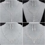 BLIJERY Fashion Bridesmaid Bridal Jewelry Sets for Women Rhinestone Crystal Necklace Earrings Sets Prom Wedding Jewelry Sets (New)