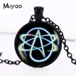 3 colors optional Atheist Symbol necklace Atom pendant Atheist jewelry No Religion necklace mens necklace HZ1 (New)