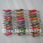 MR OCTOPUS MR OCTOPUS 15pcs 1.5# squid jigs squid hook fishing lure random colour mixed 6cm 4g (New)