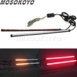 Car Motorcycle DRL LED Sequential Light Strip Flowing Switchback Brake Lights Red Amber Flasher 30cm Knight Rider Turn Signal (New)