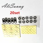 AliSunny 20pcs Back Camera Glass iPhone 7 6 6S 8 14 Plus X XR XS Max 11 12 13 Pro Rear Cam Lens 3M Sticker Holder Parts (New)
