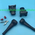 FREE shipping 10 pcs 2 pin Junior Power (mini timer)Plug With Rubber Boot For Bosch Injector Connector Rrepair Kits(EV1 Style) (New)
