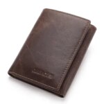 Jinbaolai Brand Vintage Mens Genuine leather wallet small man purse card holder money bag for male (New)