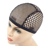 1pc Black/Blonde 4 clips Stretch Mesh Cap Big Hole Weaving Cap for Making Wigs (New)