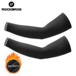ROCKBROS Cycling Arm Sleeves Men Women Breathable Keep Warm Elasticity Windproof Cycling Fleece Arm Warmer For Winter Sports (New)
