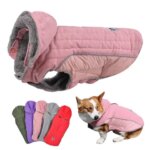 Winter Dog Clothes Thick Fleece Warm Dog Clothing Winter Dog Jacket Reflective Adjustable Belly Quilted Dog Coat Removable Hood (New)