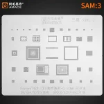 Amaoe SAM3 BGA Reballing Stencil SAMSUNG S6 S6+ Edge NOTE5 G9200 G9250 N9200 CPU RAM WiFi Audio POWER IC Chip Steel Mesh Bangladesh (New)