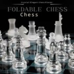 Craft Crystal Glass Luxury Chess Set Acrylic Chess Board Anti-broken Elegant Glass Chess Pieces Board Game Family Chess Game Set (New)