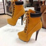 LAIGZEM Women Platform Booties Stiletto Heel Lace Up Ankle Boots Chaussure Shoes Woman Botas Mujer Ladies Large Size 39 46 50 52 (New)