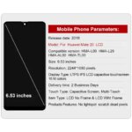 653 Huawei Mate 20 LCD Display Touch Screen Digitizer With Frame Huawei HMA-L09 HMA-L29 HMA-AL00 Replacement Parts (New)