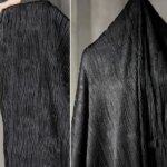 Black striped texture jacquard elastic irregular knitted garment fabric (New)