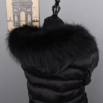 MS.MinShu-Custom Made Hoodie Fur Trim Black Color Big Fur Collar Genuine Raccoon Fur Hood Trimming (New)