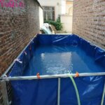 2x1x0.9m Aquaculture Pool PVC Coated Cloth COATED BANNER Tarpaulin Greenhouse Fish Pond Crayfish Koi Culture Child Water Pool (New)