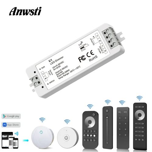 LED-Dimmer-12V-24V-PWM-RF-2-4G-Wireless-Touch-Remote-Controller-5V-36V-Smart-Wifi.jpg_500x500xz.jpg_ LED Dimmer 12V 24V PWM RF 2.4G Wireless Touch Remote Controller - Image 1