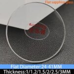 Flat sapphire glass thickness 1.0/1.2/1.5/2.0/2.5/3.0mm diameter 24-41mm circular transparent crystal mineral glass watch parts (New)