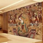 custom Chinese retro abstract dunhuang flying character wallpapers for living room background wallpaper mural wall covering (New)