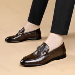 Mens Leather Shoes 2025 New High-quality Business Casual Shoes Men Loafers Spring Autumn Luxury Designer Dress Shoes Size 39-44 (New)