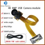3840*2160 4K HD CMOS IMX415 90 Degree USB 2.0 Camera Module 30FPS MJPEG YUY2 OTG UVC Plug and Play Lightburn Mini Webcam Bangladesh (New)