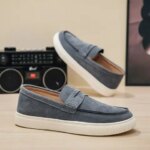 Mens Loafers Suede Leather Casual Shoes New Fashion Breathable Slip on Flats Lightweight Work Shoes Handmade Platform Men Shoes (New)