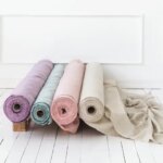 100% Linen Fabric Sewing Cloth Fabric for DIY Handmade Natural Flax Clothing Sewing Bedding Supplies Stone Wash French Linen (New)