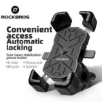 ROCKBROS Bike Phone Holder 360° View Universal Bicycle Phone Holder 4.5-7.2inch Mobile Phone Stand Shockproof Motorcycle Bracket (New)