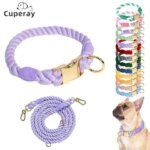 Macaron Pet Collar & Leash Set Versatile High Quality Heavy Duty Strong Dog Leash with Exquisite Metal Fasteners Pet Accessories (New)