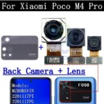 Rear Camera Module Flex Cable Xiaomi Poco M4 Pro M4Pro Front Selfie Small Facing Main Back Camera Glass Lens Parts (New)