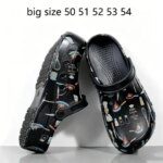 Plus Size 50 51 52 53 54 Chef Clogs with Cartoon Print Non-Slip Kitchen Work Shoes for Restaurant Staff Waterproof Oil Resistant (New)