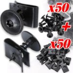Self Tapping Screw Washer Fasteners Car Truck Modification Parts Anti-Rust Corrosion Resistance Metal Screws U-Shaped Clips Set (New)
