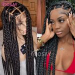 360 Knotless Box Braids Lace Front Wig Super Long Full Lace Box Braid Wig With Baby Hairs Synthetic Braided Wigs For Black Women (New)