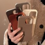 Autumn Winter Solid Color Silicone Phone Case IPhone17 16 15 14 12 13 11 Pro ProMax Plus X XR Shockproof Phone Cover (New)