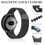 Milanese Strap Google Pixel Watch 2 1 Magnetic Bracelet Wristb Google Pixel Watch 4 3 41mm Stainless Steel Metal B (New)