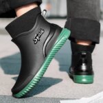Outdoor Men Fishing Rain Boots Fashion Non-slip Waterproof Rain Boots Indoor Warm Kitchen Work Rain Boots Car Wash Rubber Boots (New)