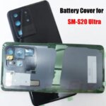 (O-E-M)Glass Back Cover Case For SAM-S20 Ultra S20ULTRA S20U 5G Back Glass Rear Cover Battery Housing with Microphone+Adhesive (New)