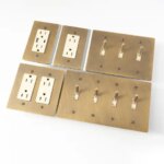 Retro-Ivory American Standard UL LED 2way Dimmer Antique Brass Panel Knurled Toggle 3way Switch 110V 15A GFCI USB Socket (New)