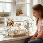 Hamster Cage 2-Layer Clear Acrylic Enclosure Small Animal Cage For Indoor Home Observation Pet Shop Play Yard Outdoor (New)